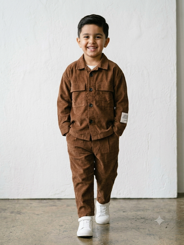The Corduroy Shacket Set | Chocolate Brown