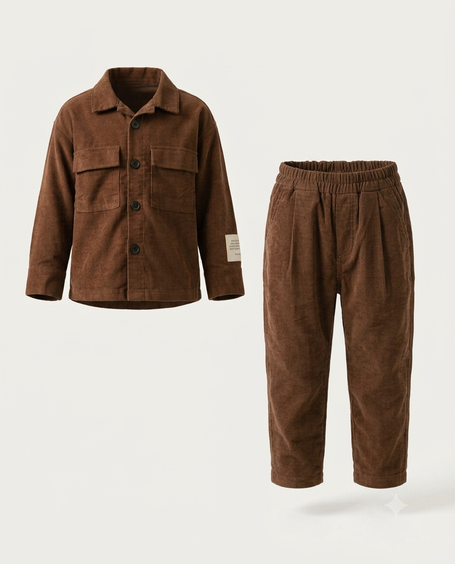 The Corduroy Shacket Set | Chocolate Brown