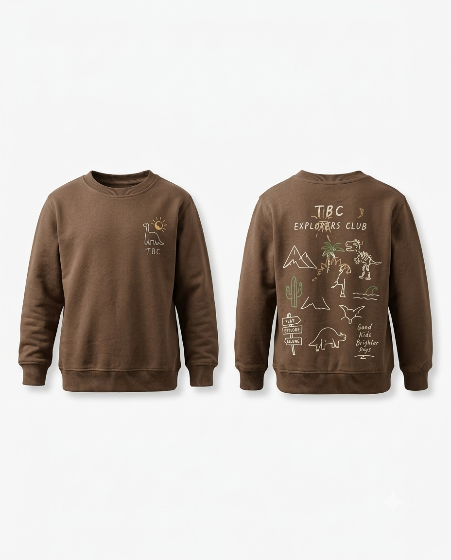 The 'Explorers Club' Crewneck Sweatshirt | Earth Brown